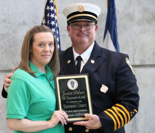 Ohio County 911 Dispatcher, Jessica Palmer, Recognized by Wheeling Fire Department-2026-04-16